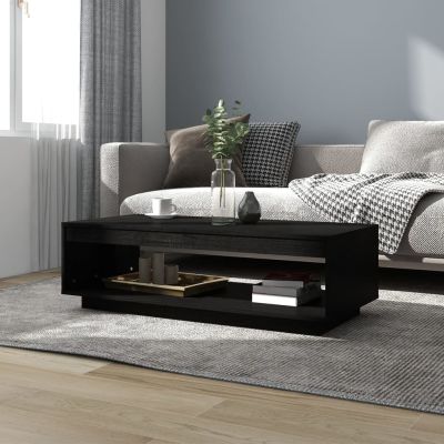 RETURNS STOCK - BRAND NEW - vidaXL Coffee Table Black 110x50x33,5 cm Solid Wood Pine