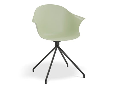 Pebble Armchair Mint Green with Shell Seat - Pyramid Fixed Base