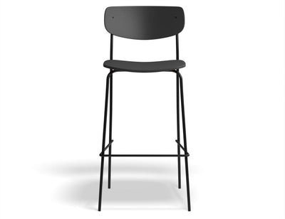 Rylie Stool - Black Stained Ash Seat and Backrest - 75cm Bar Height