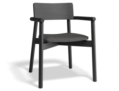 Andi Armchair - Black Ash with Pad - with Charcoal Fabric Cushion