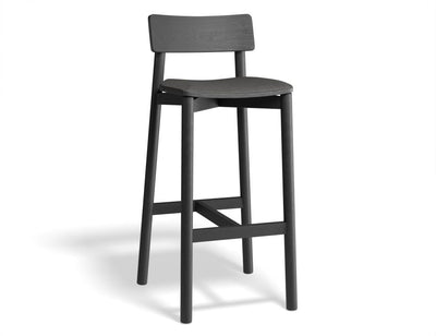 Andi Stool - Black with Pad - 66cm Seat Height Charcoal Fabric Seat Pad