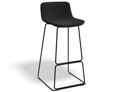 Umbria Stool - Black - Charcoal fabric - 77cm Commercial Bar Height