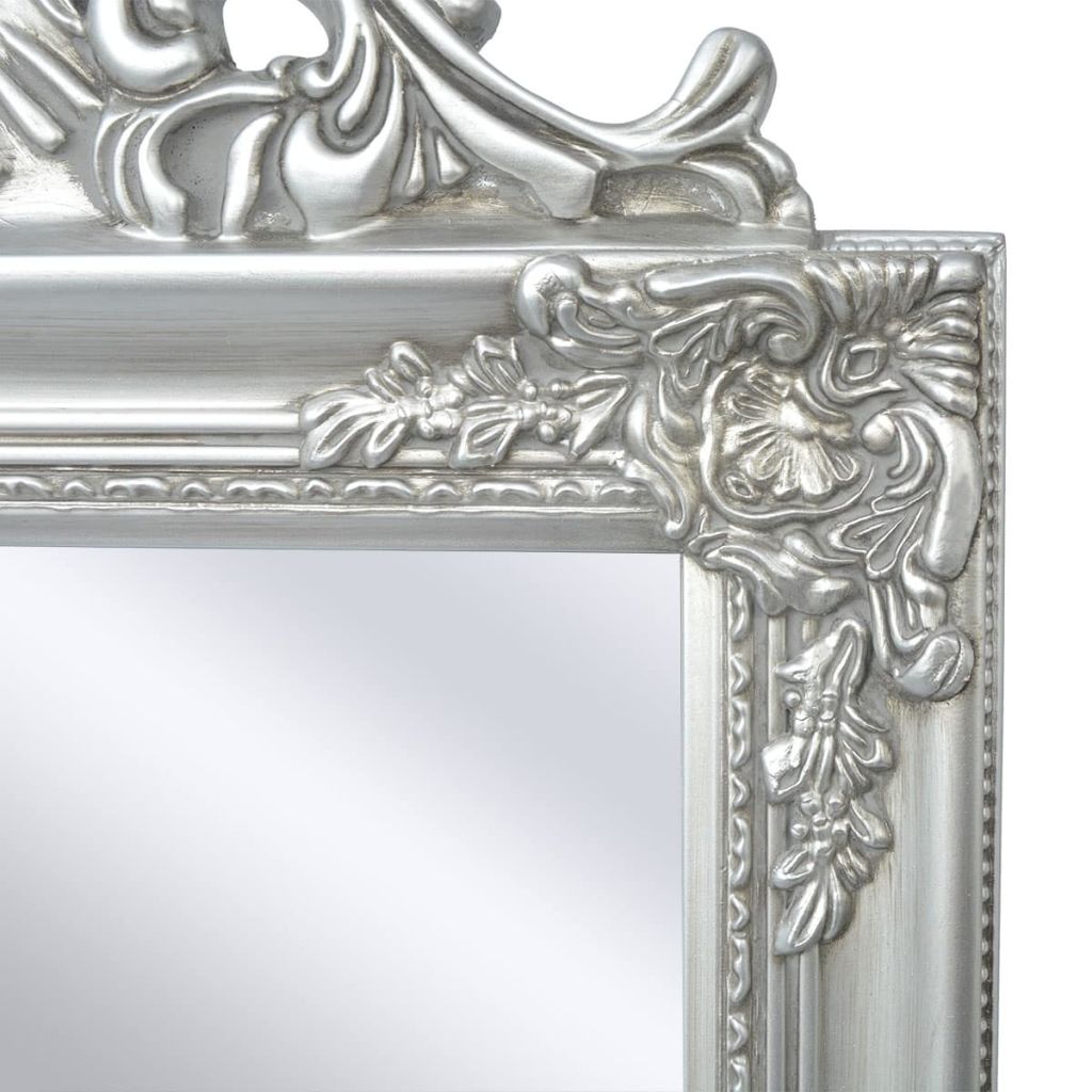 vidaXL Free-Standing Mirror Baroque Style 160x40 cm Silver - House of Isabella AU