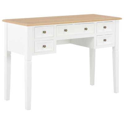 vidaXL Writing Desk White 109.5x45x77.5 cm Wood - House of Isabella AU