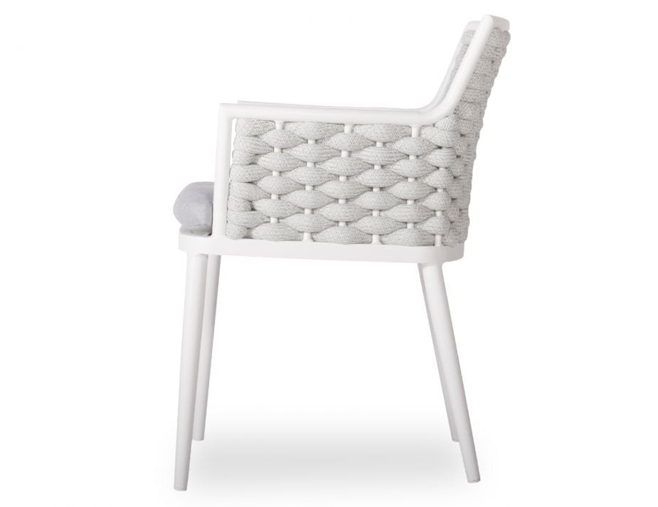 Siano Dining Chair - Outdoor - White - Light Grey Cushion