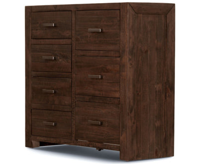 Catmint Tallboy 7 Chest of Drawers Pine Wood Bed Storage Cabinet - Grey Stone