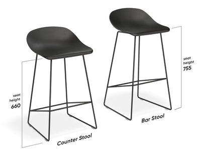 Pop Stool - Silver Grey Frame and Shell Seat - 75cm Commercial Bar Height