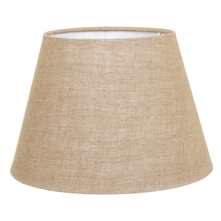 Medium Taper Lamp Shade - Dark Natural Linen - Linen Lamp Shade with E27 Fixture