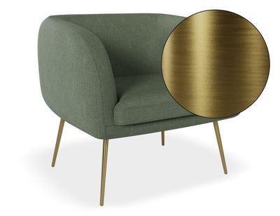 Amour Lounge Chair - Kelp Green - Brushed Matt Gold Legs