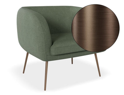 Amour Lounge Chair - Kelp Green - Brushed Matt Bronze Legs