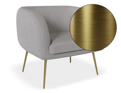 Amour Lounge Chair - Cloud Grey - Brushed Matt Gold Legs