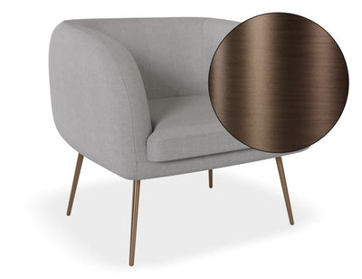 Amour Lounge Chair - Cloud Grey - Brushed Matt Bronze Legs
