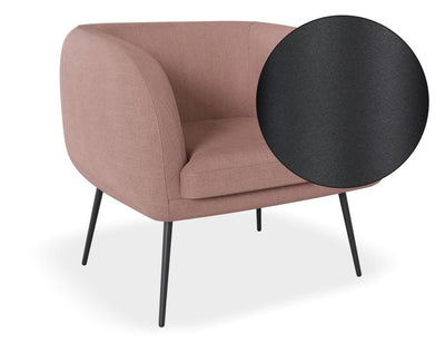 Amour Lounge Chair - Blush Pink - Matt Black Legs