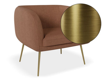 Amour Lounge Chair - Terracotta Rust - Brushed Matt Gold Legs