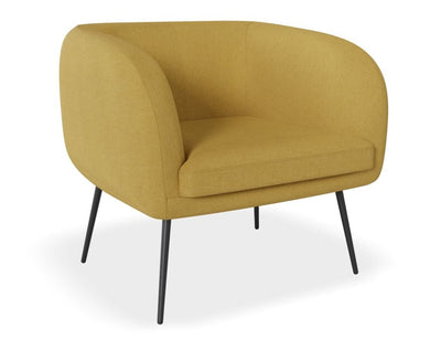 Amour Lounge Chair - Tuscan Yellow - Brushed Matt Bronze Legs