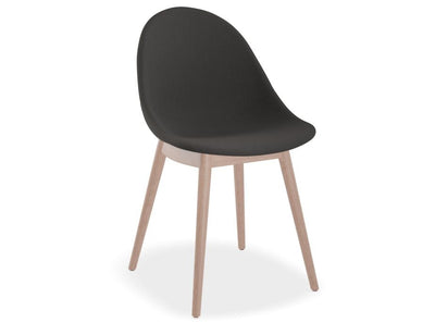 Pebble Anthracite Fabric Upholstered Chair - Natural Beechwood Base