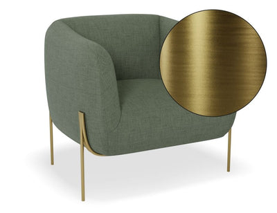 Belle Lounge Chair - Kelp Green - Brushed Matt Gold Legs