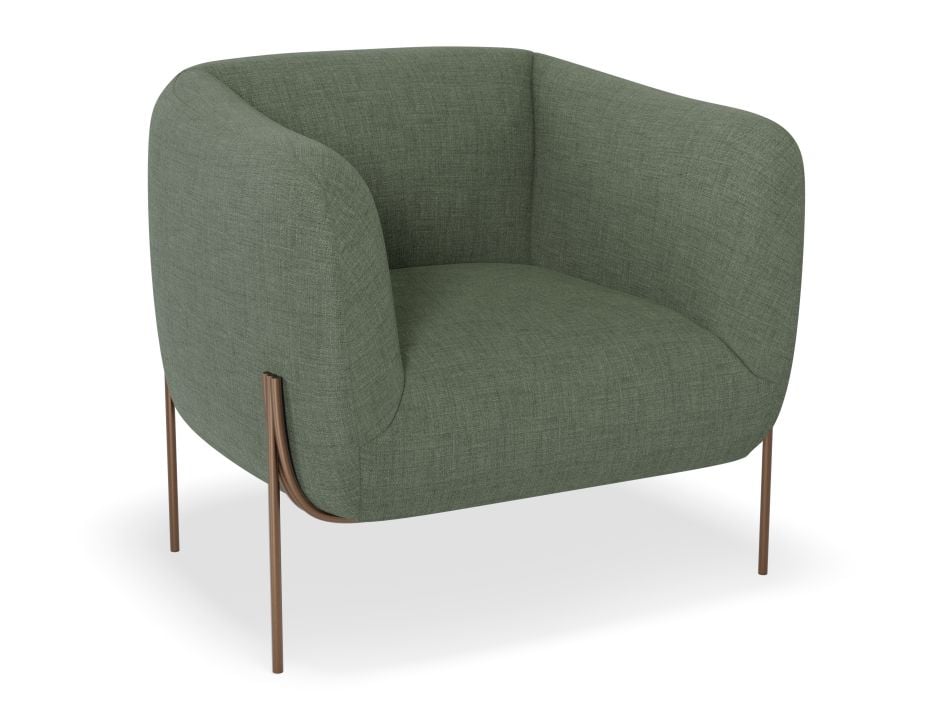 Belle Lounge Chair - Kelp Green - Brushed Matt Gold Legs