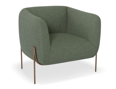 Belle Lounge Chair - Kelp Green - Brushed Matt Bronze Legs