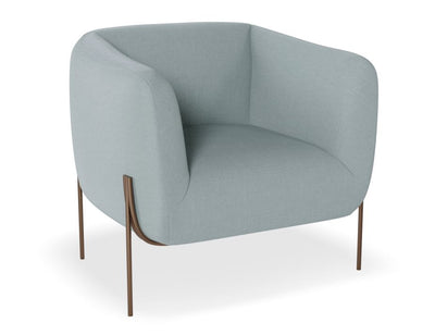 Belle Lounge Chair - Sky Blue - Brushed Matt Bronze Legs
