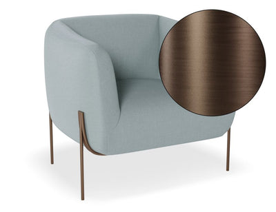 Belle Lounge Chair - Sky Blue - Brushed Matt Bronze Legs