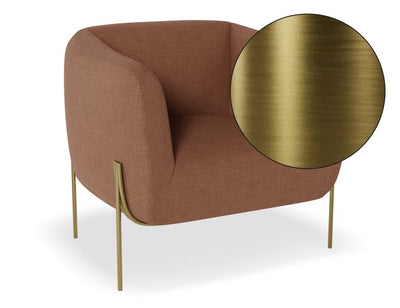 Belle Lounge Chair - Terracotta Rust - Brushed Matt Gold Legs