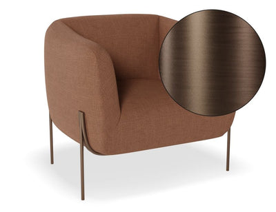Belle Lounge Chair - Terracotta Rust - Brushed Matt Bronze Legs