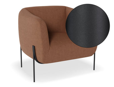 Belle Lounge Chair - Terracotta Rust - Matt Black Legs