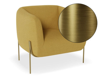 Belle Lounge Chair - Tuscan Yellow - Brushed Matt Gold Legs
