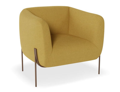 Belle Lounge Chair - Tuscan Yellow - Brushed Matt Bronze Legs