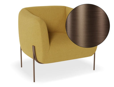 Belle Lounge Chair - Tuscan Yellow - Brushed Matt Bronze Legs