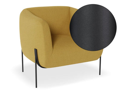 Belle Lounge Chair - Tuscan Yellow - Matt Black Legs