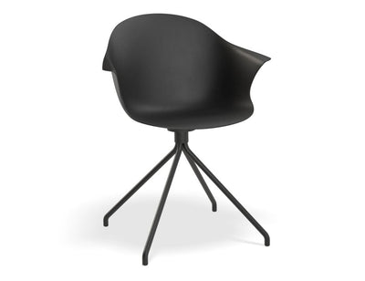 Pebble Armchair Black with Shell Seat - Pyramid Fixed Base