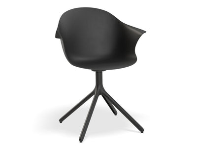Pebble Armchair Black with Shell Seat - Swivel Base
