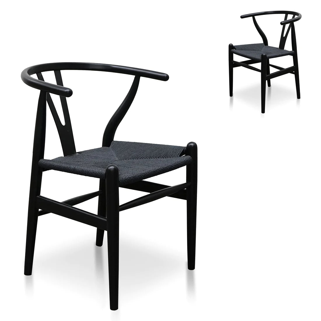Cord Dining Chair - Full Black(Set of 2)