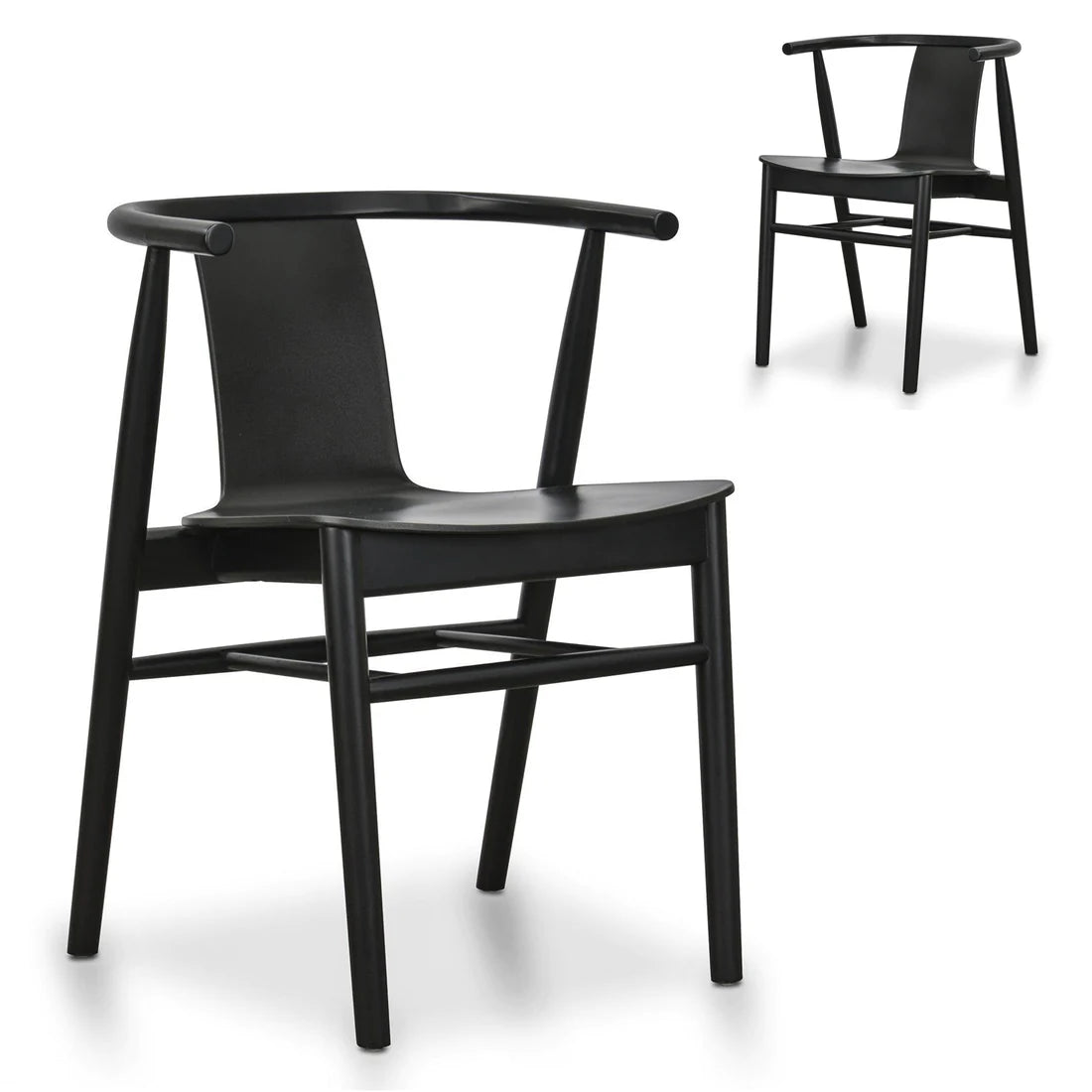 Dining Chair - Black Shell - Black Seat