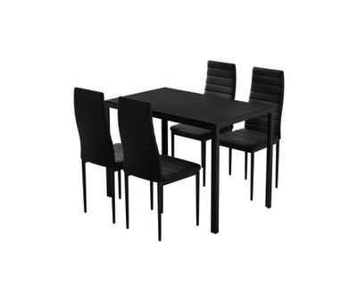 Artiss Dining Chairs and Table Dining Set 4 Chair Set Of 5 Black