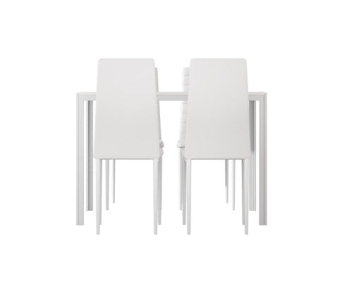 Artiss Dining Chairs and Table Dining Set 4 Chair Set Of 5 White