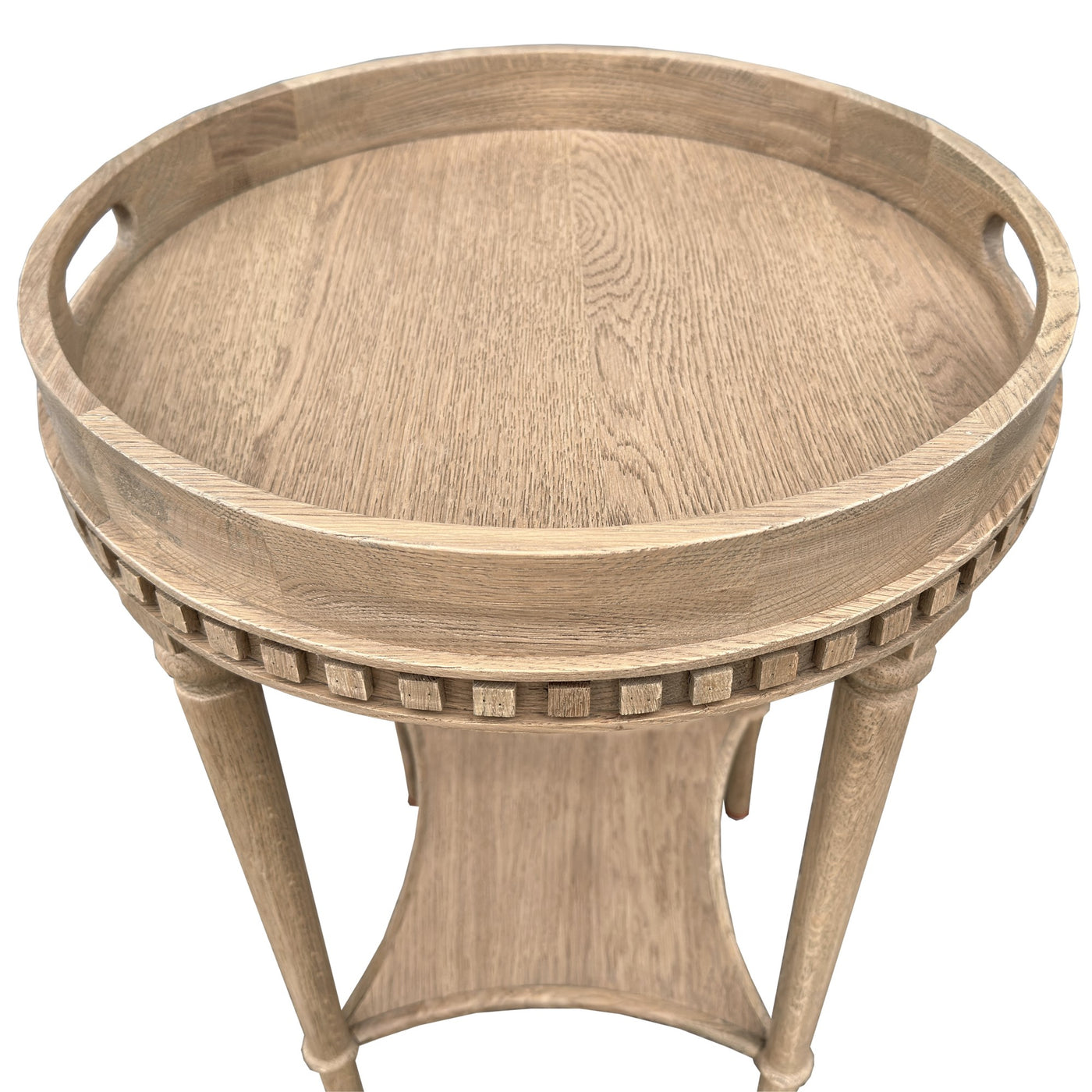 Cardin Round Side Table Weathered Oak