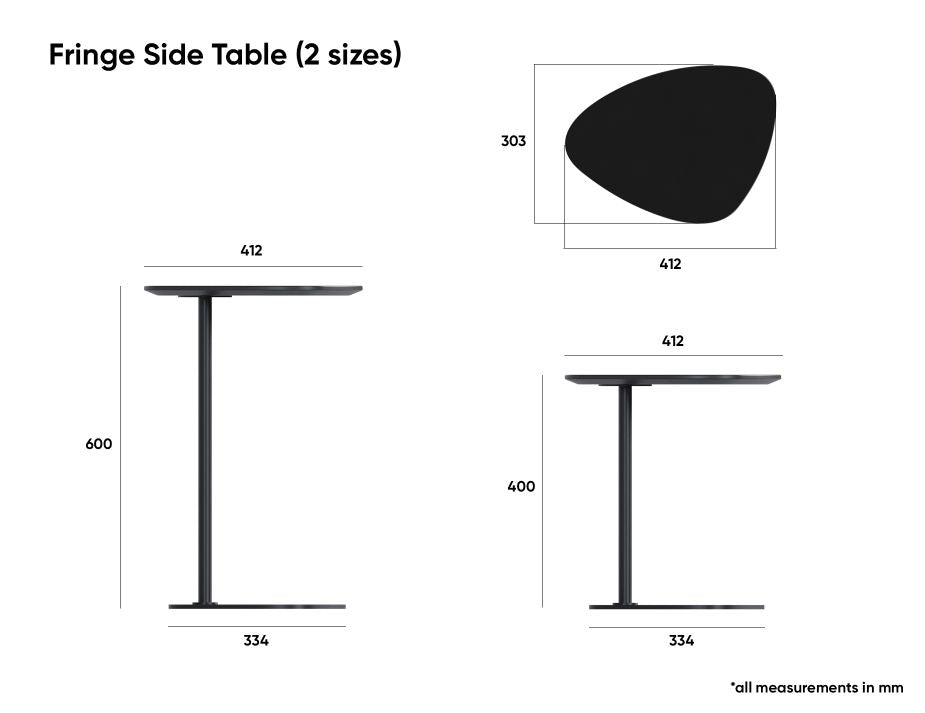Fringe Side Table Black - Black - Small