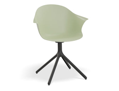 Pebble Armchair Mint Green with Shell Seat - 4 Post Base with White Legs