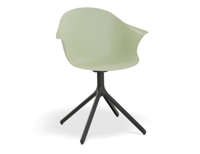 Pebble Armchair Mint Green with Shell Seat - Swivel Base
