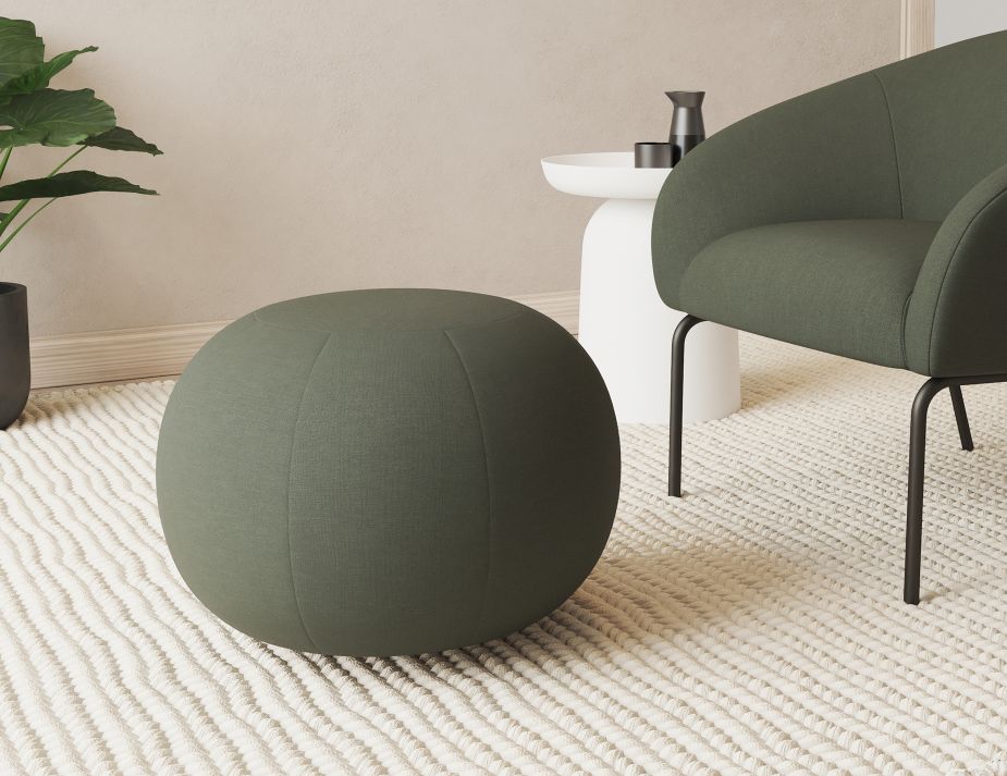 Ronde Pouf in Kelp Green - Small