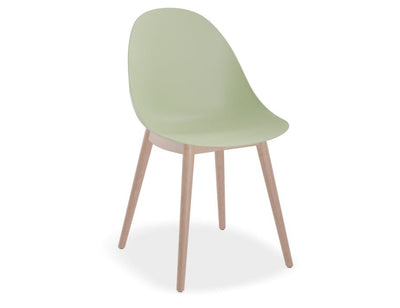 Pebble Chair Mint Green with Shell Seat - Natural Beechwood Base