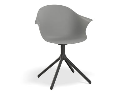 Pebble Armchair Grey with Shell Seat - Swivel Base