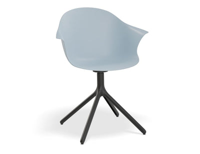 Pebble Armchair Pale Blue with Shell Seat - Pyramid Fixed Base