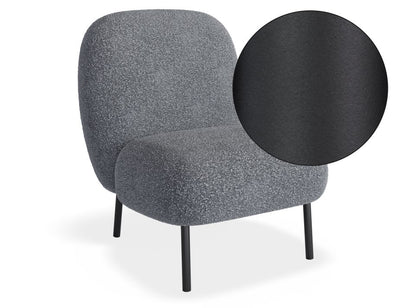 Moulon Lounge Chair - Elephant Boucle - Matt Black Legs