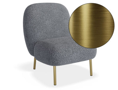 Moulon Lounge Chair - Elephant Boucle - Brushed Matt Gold Legs