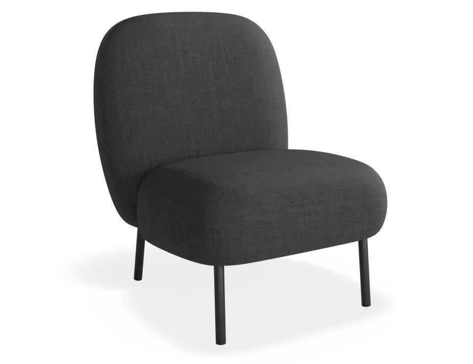 Moulon Lounge Chair - Storm Grey - Matt Black Legs