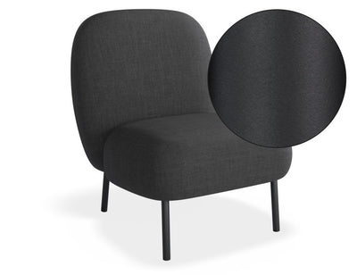Moulon Lounge Chair - Storm Grey - Matt Black Legs